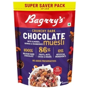 Bagrry's Crunchy Dark Chocolate Muesli 700g / 750g | 100% Belgian Dark Chocolate Muesli | 86% Fruits, Nuts, Cocoa & Grains | No Artificial Ingredients | High Fibre Breakfast Cereal