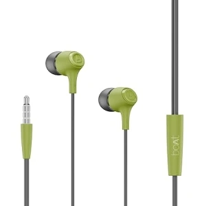 Boat Bassheads 95 Wired in Ear Phones,10Mm Drivers,Signature Sound,in-Line Microphone,Integrated Controls,Snug Fit,Lightweight,Voice Assistant,120Cm Cable & 3.5mm Jack (Spirit Lime)