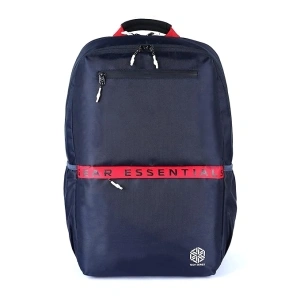 Gear LOGI-Q 27L Medium Water Resistant 5 Compartment Laptop Backpack/Backpack/Office Bag with Trolley Sleeve for Men/Women (Navy-Red)