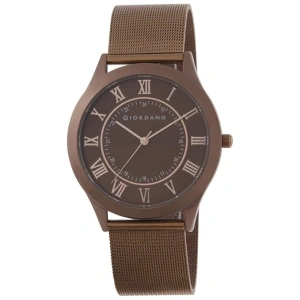 Giordano Luxury Analog Watch for Men - Metalic dial with Roman Markers and 24-Hour Inner Ring, Quartz Movement and mesh Metal Strap