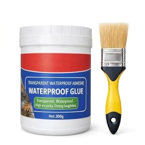 Crack Seal Glue 300gm with Brush Transparent Waterproof Resin Epoxy for Roof Leakage Crack Seal Agent Roof Water Leakage Solution Water Proof Glue for Waterproofing
