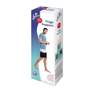 Flamingo Premium Thigh Support – Compression Sleeve for Thigh Pain Relief, Muscle Strain, Sports Injury & Workout Recovery | SIZE - SMALL |