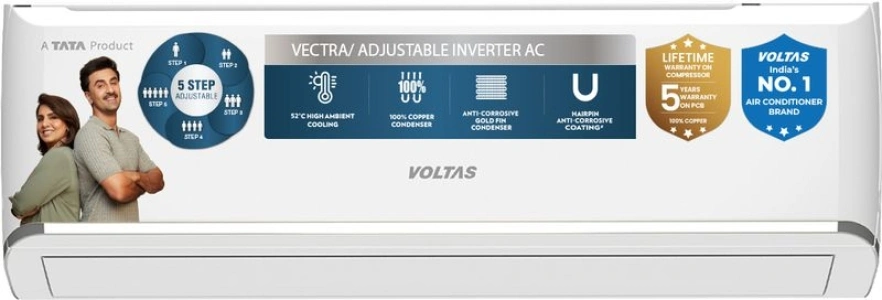 [With HDFC Credit Card]  Voltas 2026 Model 1.5 Ton 3 Star Split Inverter AC (183INV CAN(45...more