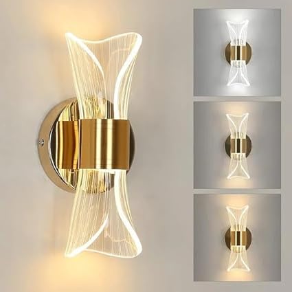 Nordic 918 LED Wall Light Indoor LED 12W Modern Dimmable Wall Lamp, Acrylic Metal Lighting, Golden Lighting for Living Room, Room, Bedroom Staircase