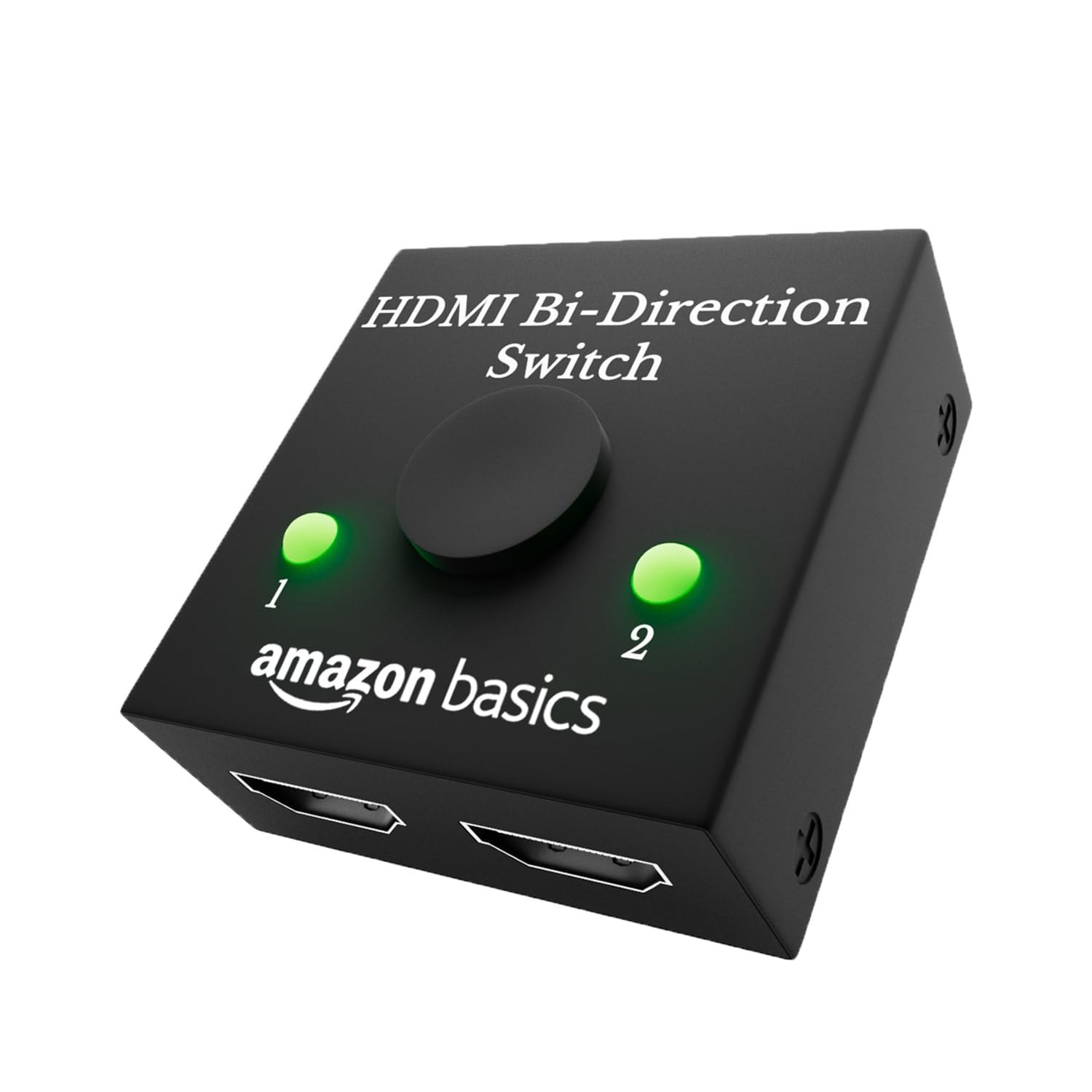 Amazon Basics 2 in 1 HDMI Switch Splitter, 2 Port Bi-Directional HDMI Switch 2 in 1 Out or 1 in 2 Out Splitter Supports 4K 60hz 2K 3D Full HD 1080p - Black