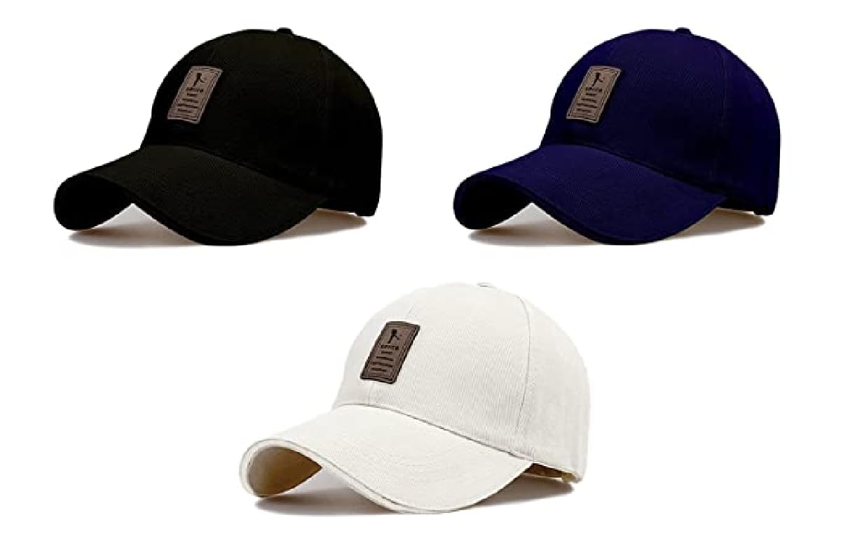 SELLORIA Brand A Soft Cotton Adjustable Unisex Cap Quick Drying Sun Hat Protection for Men and Women (Freesize) Multicolour Pack of 3