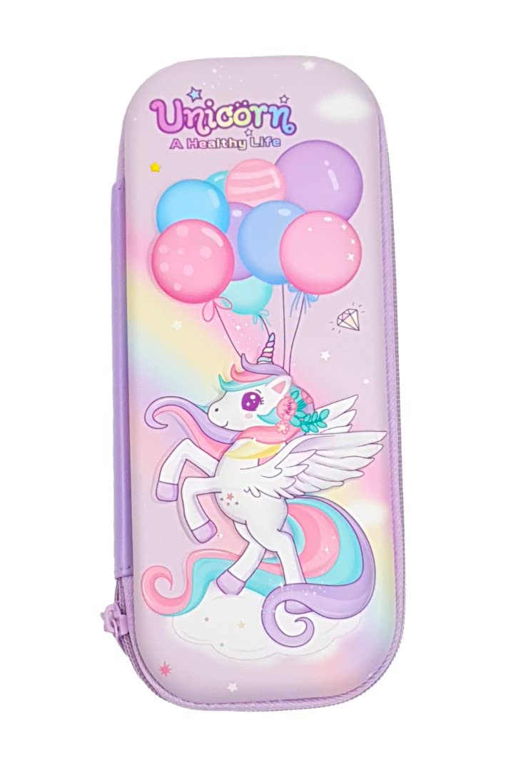 Crackles rackles Premium Stylish Unicorn Print Hardtop EVA Pencil Case Pouch School Kids, Girls and Boys (Multiple olors and Designs) Pack of 1