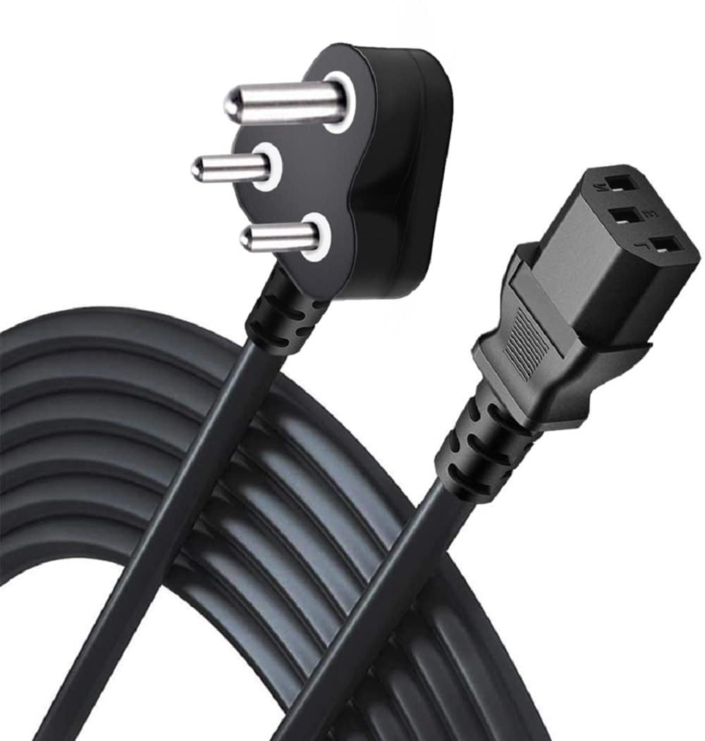 Buy Les Bon Amis 1.5M Power Cable Cord, India Plug IEC Computer Mains Power Cable Cord, 3 Pin Cable Cord Compatible for PC, Desktop, Monitor, Printer, Power Supply and TV - Black (1.5Meter, Pack of 1)