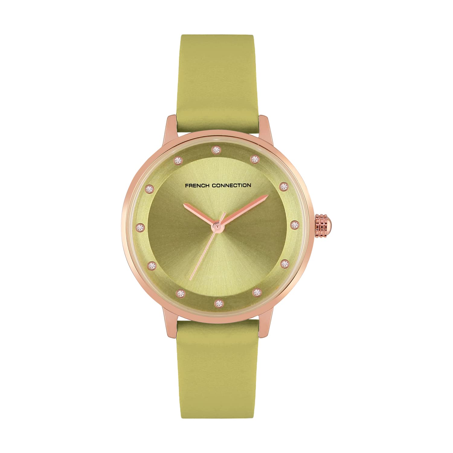 French Connection Leather Analog Green Dial Women's Watch-Fcn00035G, Band_Blue
