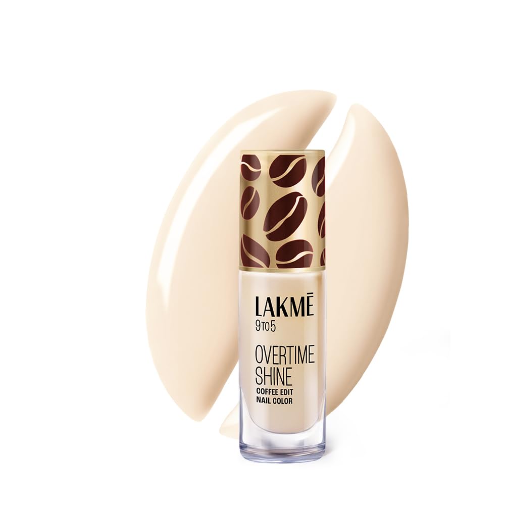 Lakme 9 to 5 Overtime Shine Nail Polish - Coffee Edit- 01- Vanilla Bean Latte 6ml