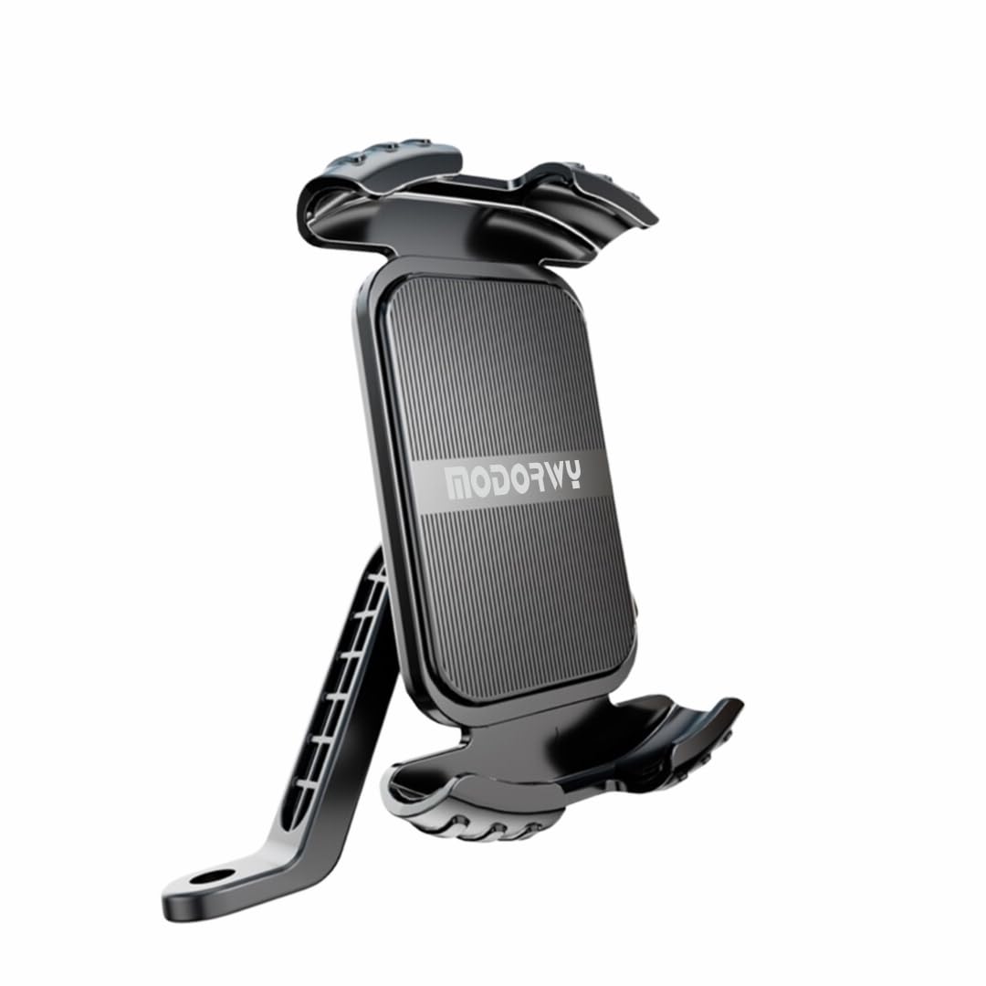 Modorwy Universal 360 Degree Adjustable Mobile Phone Holder for Bike & Cycle Rearview Mirror Bracket Stand Lock System Can Be Used Horizontally and Vertically Compatible with 4.7"-6.8" Mobile Devices