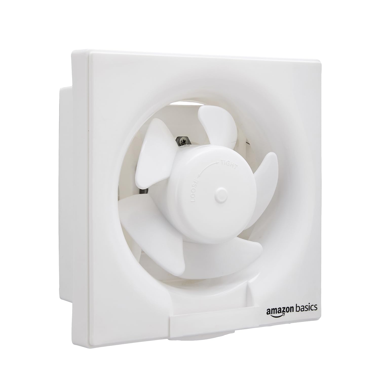Amazon Basics Ventilation 10' Fan | 40W | 5 Blades | 250 mm Sweep | 3.2 dB Low Noise | Window Mount | Wall Switch Control | White Plastic