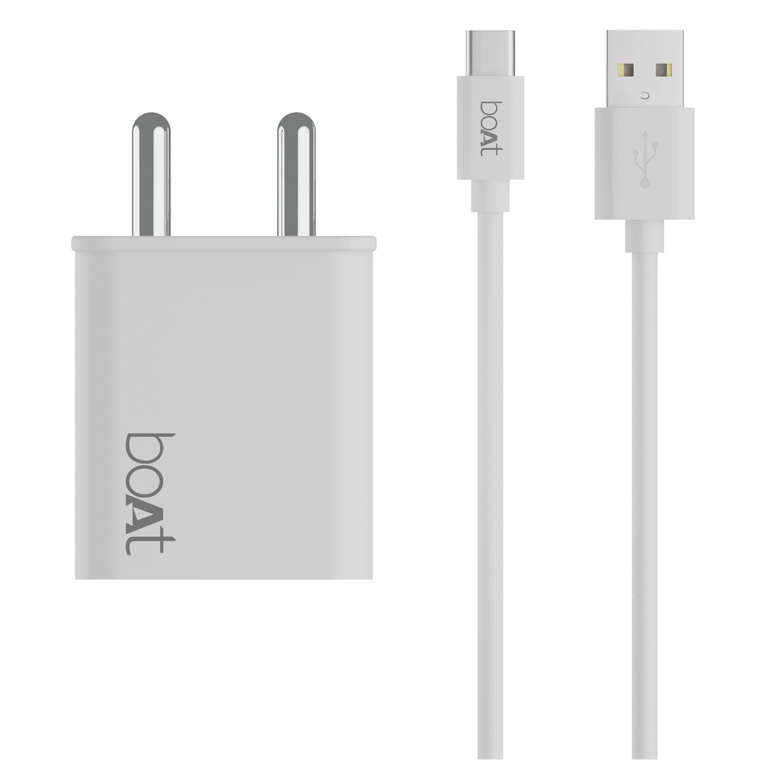 Boat 22.5W Fast Charger for Samsung, Xiaomi & Android Users with Overheat/Overcharge Protection & Auto Detection with Type A to Type C Support (White)
