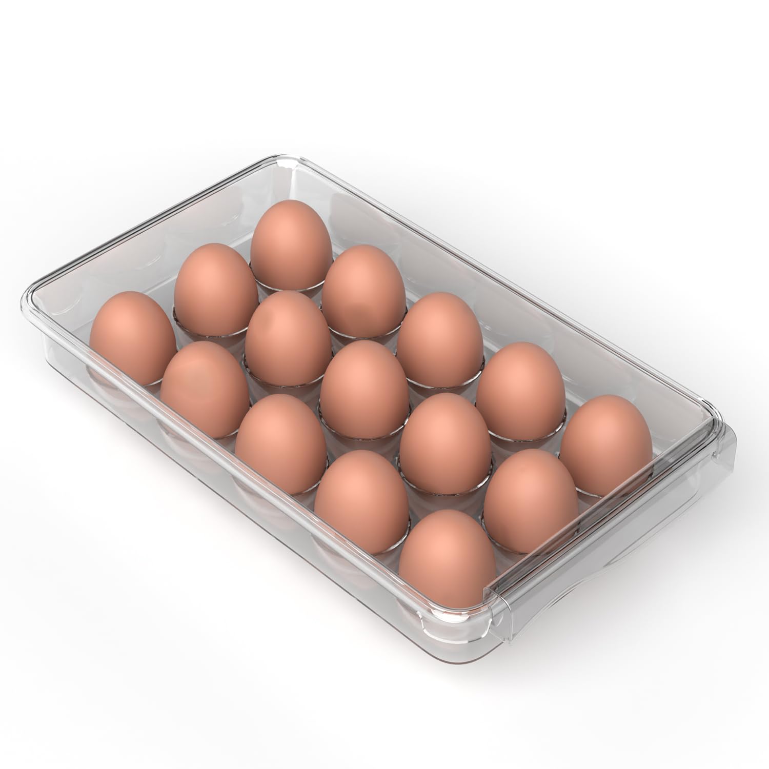 Lifelong Fridge Under-Tray Egg Storage Rack | Slide-In Tray for 15 Eggs | Space-Saving Transparent Egg Holder | Durable Plastic Container for Refrigerator Shelf | Kitchen Organizer & Fridge Accessory