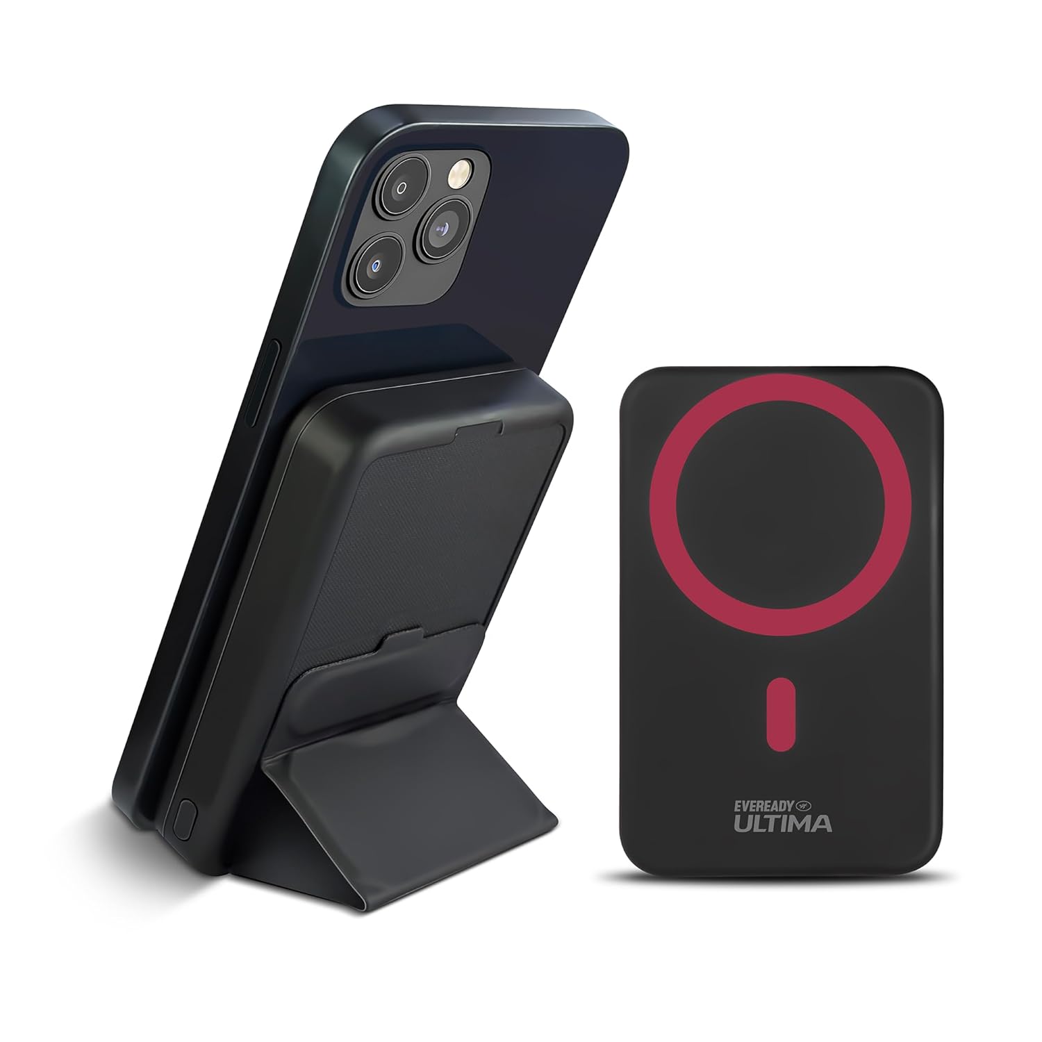 Eveready Ultima MagSafe Compatible Power Bank- PB31, 10,000mAh, 22.5W Wired & 15W Magnetic Wireless Fast Charging Stand for iPhone 12 & Above, Android & Qi Devices (Ensure Device & Case Compatibility)