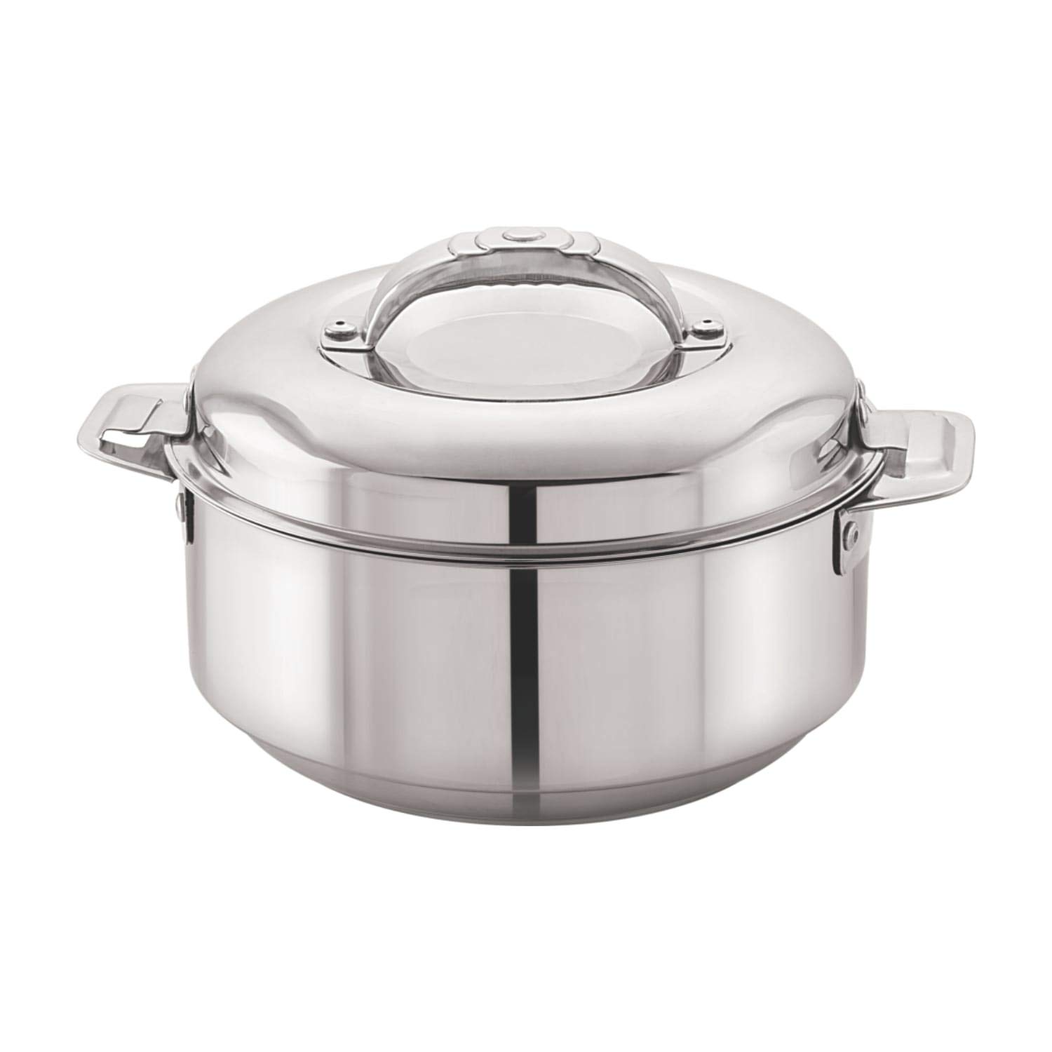 CELLO Stainless Steel Casserole - 2000ml, Silver | Silver Serveware for Kitchen | Casserole with Lid 2L