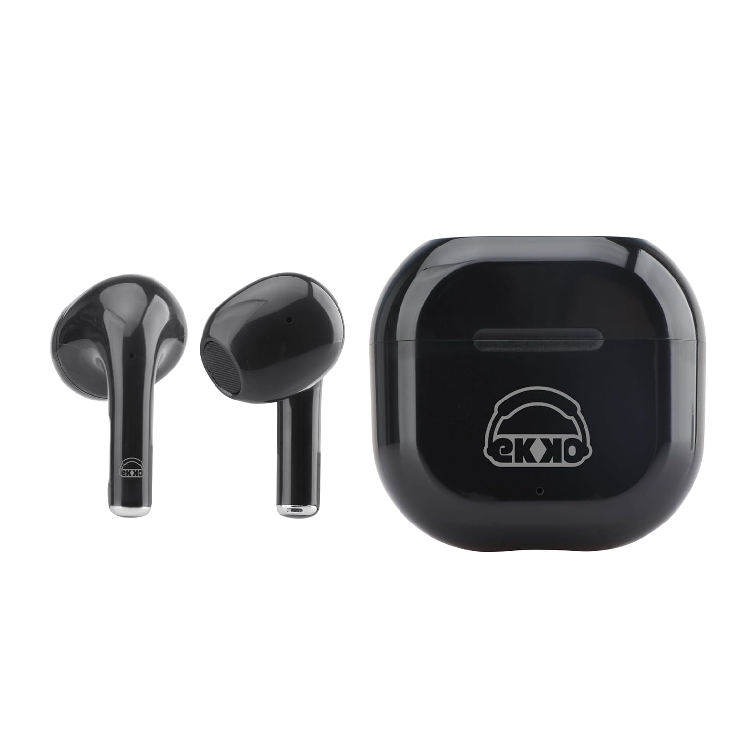 EKKO Earbeats T02 Truly Wireless in-Ear Earbuds with 10 Hours Playback Time, 10 MM Drivers, Quick Charging, Mass Bass (Black)