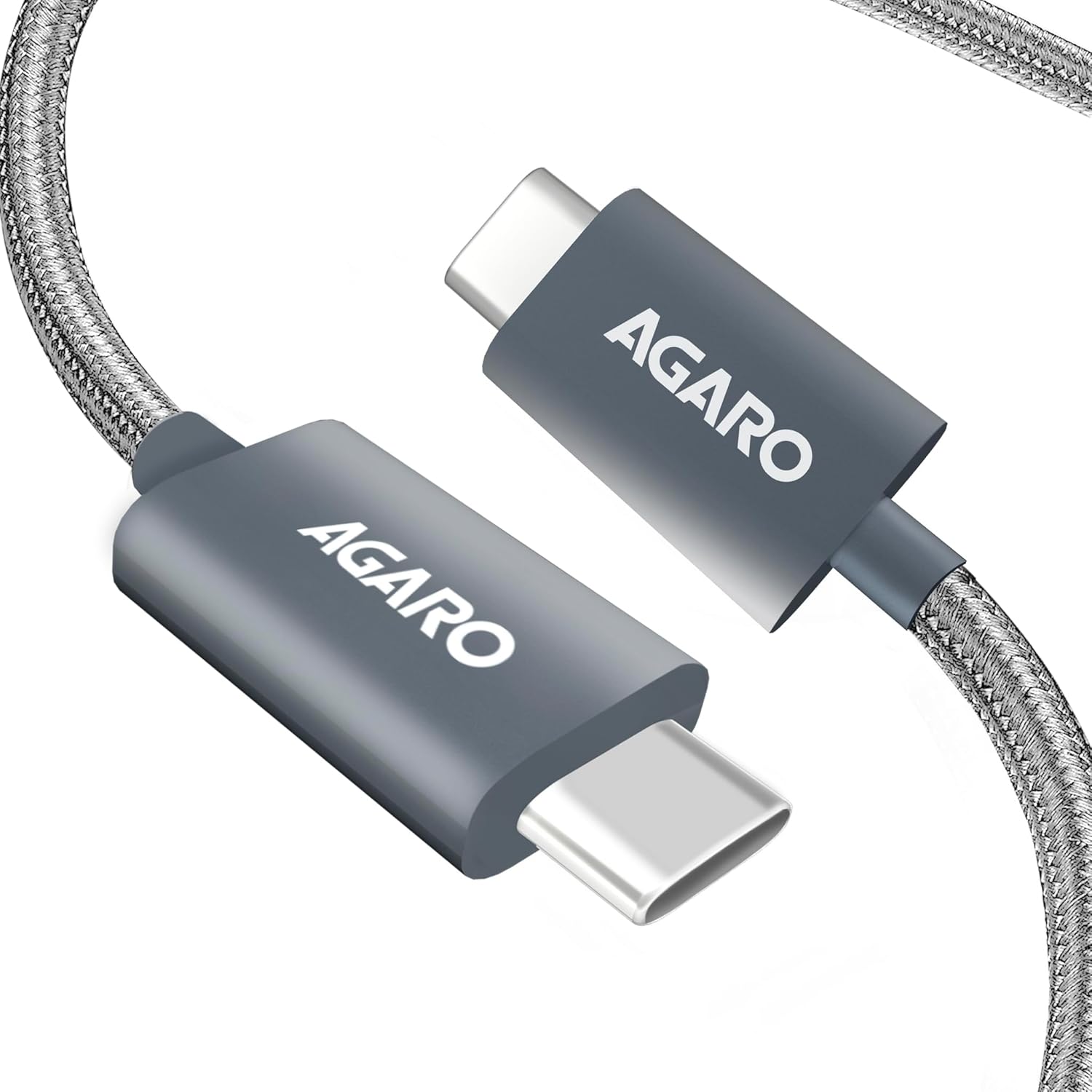 AGARO Type C to Type C Cable, 100W, 5A, Supports PD, Nylon Braided Fast Charging Cable, Compatible With Type C Devices Including Android Phone, iPhone, Laptop & MacBook, 1M, 480 Mbps Data Transmission