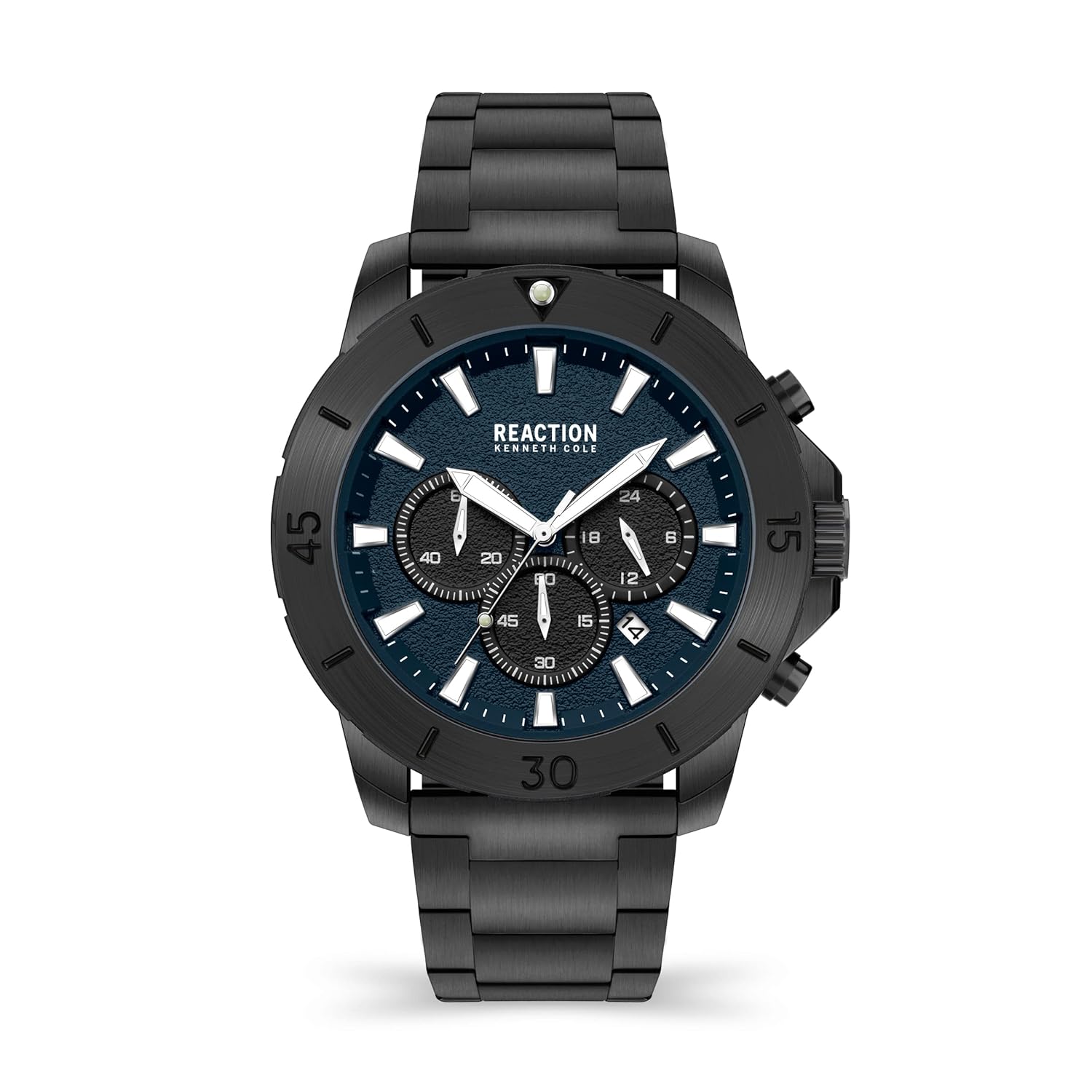 Kenneth Cole Reaction Stainless Steel Men's Analog Watch-Krwgk2192801 (Blue Dial Grey Colored Strap)