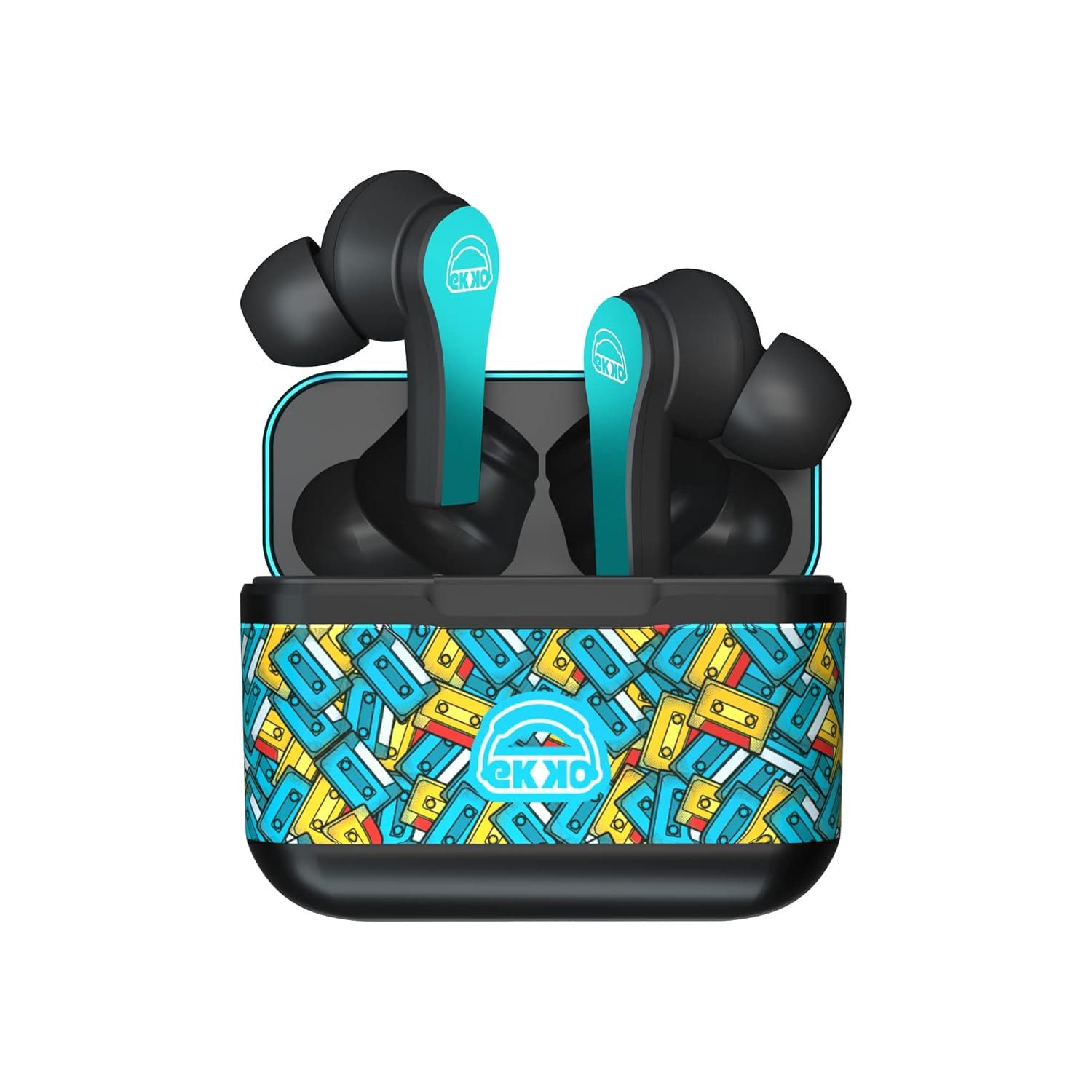 EKKO Earbeats T08 Bluetooth Truly Wireless in Ear Earbuds with mic, ENC Call Noise Cancellation, 40H Playtime,10MM Driver, Twin Connect, Massive Bass, Water Resistance Type C Siri & Google (Teal)