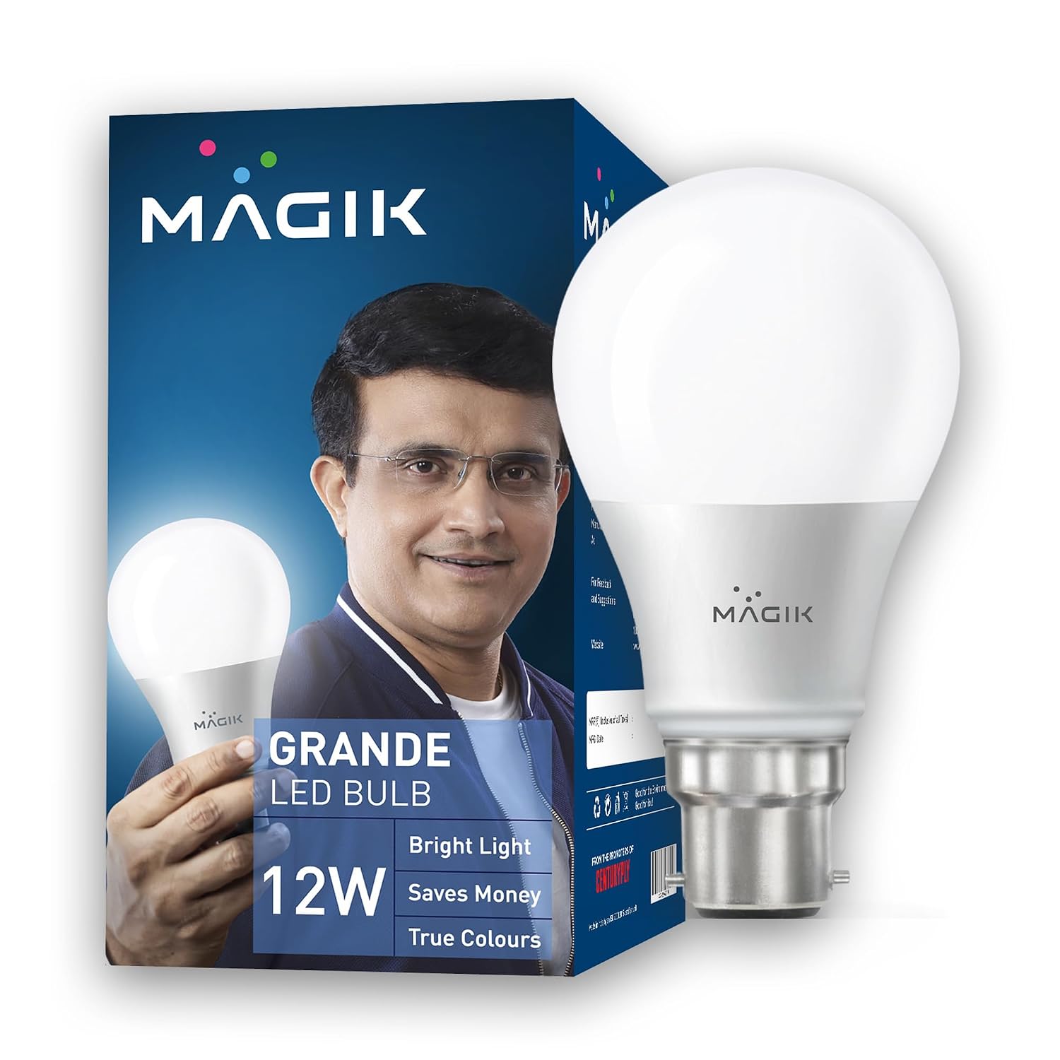 MAGIK Grande 12W LED Bulb | Cool White (6500K) | B22 Base | High Brightness LED Lamp for Home & Office, Energy Efficient, Long Life with Wide Light Spread (Pack of 1)