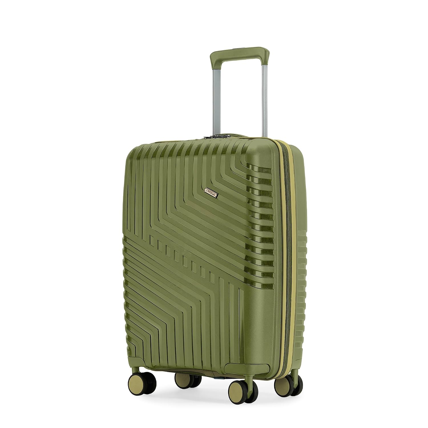 Core Cabin Suitcase 55cm 20 inch Polypropylene Hard Trolley Bag, 8 Spinner Wheels, Recessed Number Lock, Lightweight Carry-On Luggage for Men & Women Midnight Black/Arctic Blue