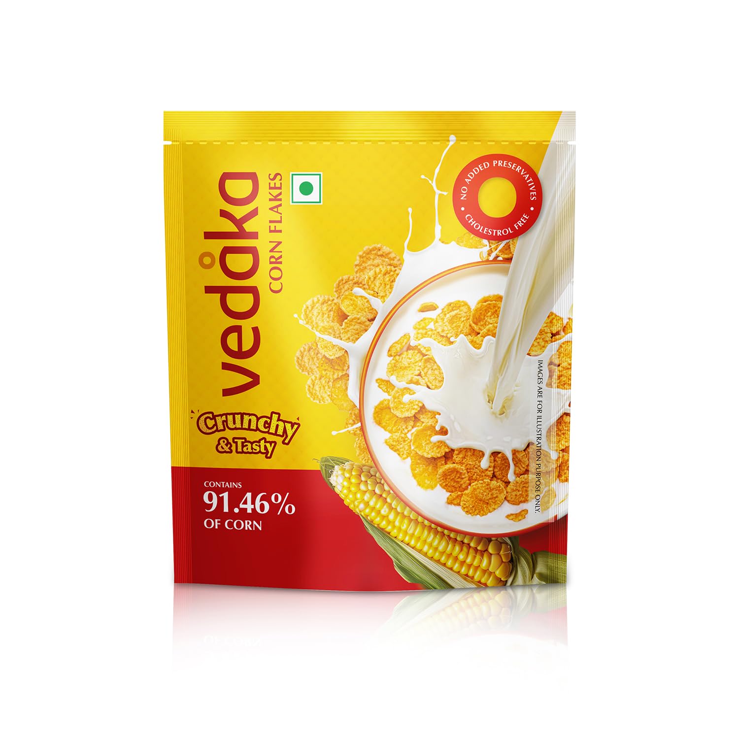 Amazon Brand - Vedaka Corn Flakes | 875 G | Contains 91.46% of Corn | Crispy | Classic Breakfast Favorite | No Added Preservatives