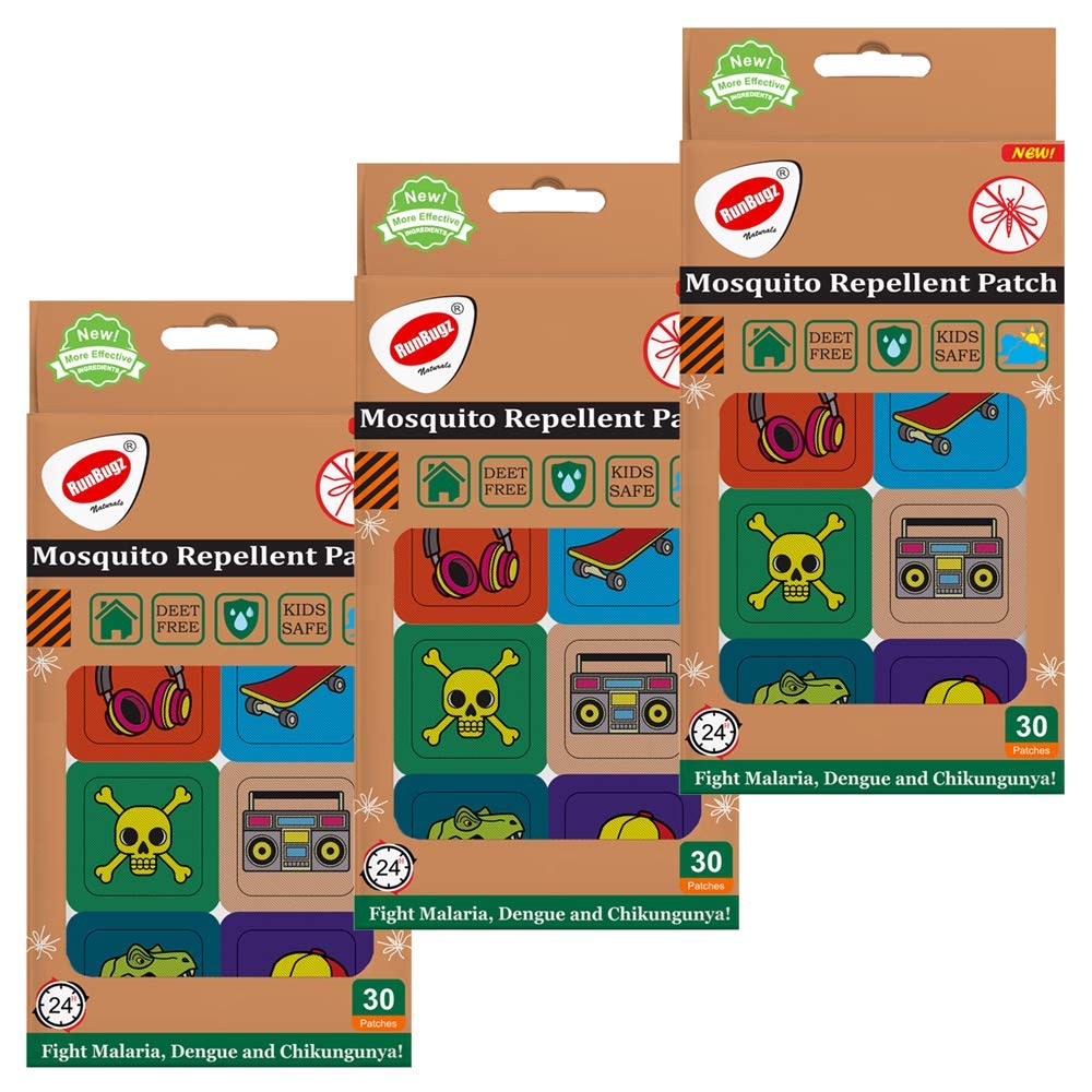 Mosquito Repellent Printed Skull Patches For Baby's (30 Patches, Multicolor, Pack Of 3)
