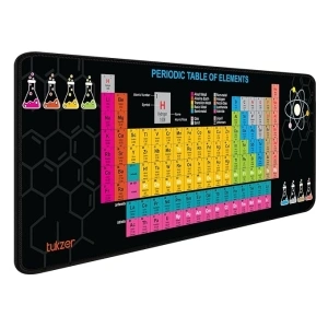 Tukzer Extended Gaming Mouse Pad, High-Speed Mouse Tracking & Control | Stitched Edges, Non-Slip Rubber Base| for Computer Laptop Keyboard Office Home (795mm x 298mm x 3.45mm, Periodic Table)