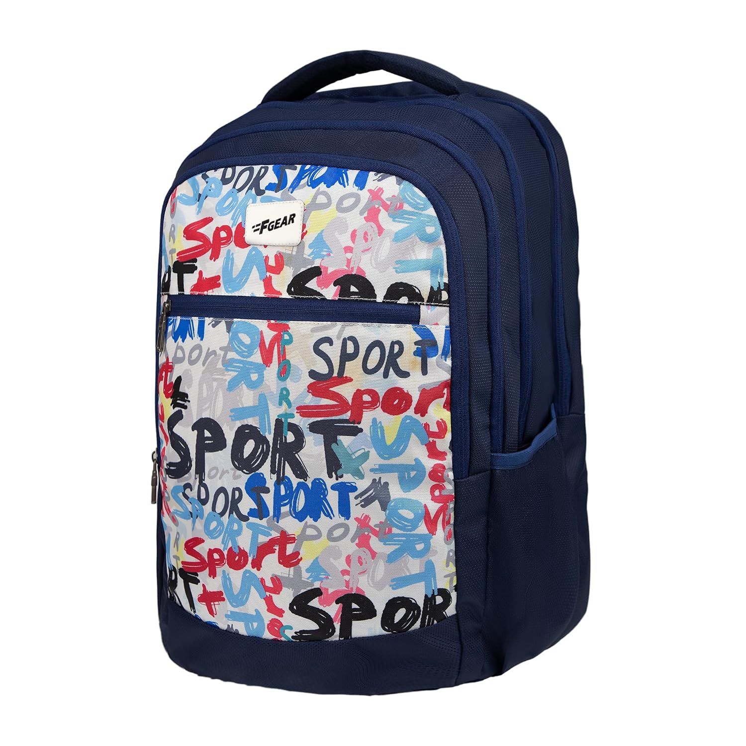F Gear Arashi Black 35L School Backpack|4 Compartments, 1 Front Pocket & water Bottle Holders|Laptop Sleeve|Ergonomic, Lightweight & Durable Design|Ideal for School, College, Work, Travel & Daily Use