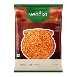 Amazon Brand - Vedaka Premium Red Masoor Whole, 1kg