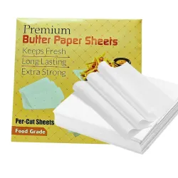 ANCHARA Butter Paper Sheets Premium Quality Butter.Paper Non-Stick, Greaseproof & Smooth Transparent Eco-Friendly Paper for Craft, Drawing, DIY Art & Cake Lining (Pack of 100) 10inch