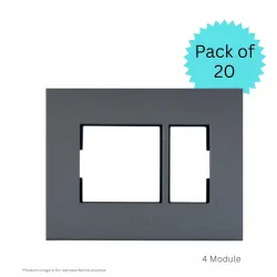 Anchor by Panasonic Penta 4 Module Black Regular Cover Plate for Switch Board (Black, 65904B-20)