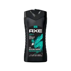 Axe Apollo 3 In 1 Body, Face & Hair Wash for Men, Long-Lasting Refreshing Sage & Cedarwood Fragrance for Up To 12hrs, Natural Origin Ingredients, No Parabens, Dermatologically Tested, 250ml