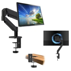 BigPassport Gas Spring Monitor Arm Stand | Heavy Duty VESA Mount for 13'–32' Inch Screens Size | Adjustable Monitor Mount 360° Rotation, Supports up to 9 kg
