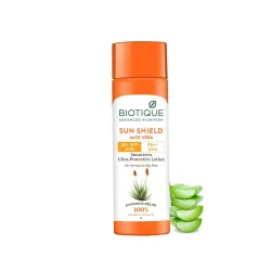 Biotique Sun Shield Aloe vera 30+ SPF UVB Sunscreen Ultra Protectective Lotion For Normal to Oily Skin, 120ml