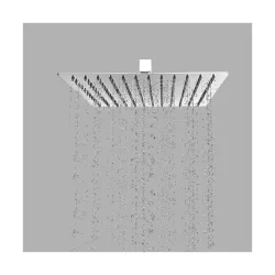 BonKaso Square Slim Rain Shower Head 12 Inch - Stainless Steel, Chrome Finish, Wall Mounted, Long-Lasting, Rust-Free, Corrosion Resistant, Relaxing Spa-Like Bath Experience | Deluge