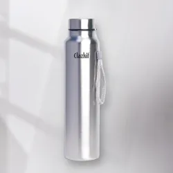 Clazkit Water Bottle Stainless Steel Sports / Fridge Bottle with Leak Proof Lid | Single Wall | For Home, Office, Gym, Travelling | Lightweight | BPA Free |Set Of 1-750ml | Silver)