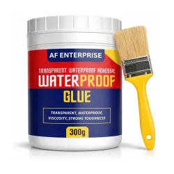 Crack Seal Glue 300gm with Brush Transparent Waterproof Resin Epoxy for Roof Leakage Crack Seal Agent Roof Water Leakage Solution Water Proof Glue for Waterproofing (300 GM / 1 PACK)