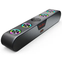CrossBeats Blaze B30 Bluetooth 30W Soundbar Gaming RGB Light, AUX, BT, SD Card, USB &FM, 8 Hrs Playtime Fast Charge Sound bar smart tv with Built-in mic, Speaker for Mobile, PC, Laptop (B30 (New))