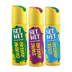 SET WET Cool, Charm & Swag Avatar Deodorant & Body Spray Perfume For Men,Pack of 3 Deodorant Spray - For Men (540 ml, Pack of 3)