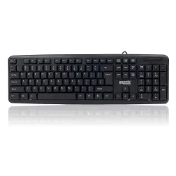 GEONIX Wired Computer Keyboard – Basic Black Keyboard - with 1.5 Metre USB-A Cable, 104-keys, Foldable Stands - Compatible for Windows, PC, Laptop - 1 Yr Mfg Warranty