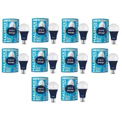 Halonix 3-in-1 Dimmable 15W, 8W & 0.5W Multi Wattage Adjustable Light Led Bulb | All Rounder led Bulb Base B22D | Pack of 10