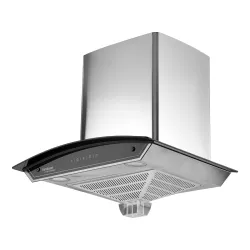 Hindware Smart Appliances Rubella Neo 60 cm 1300 m³/hr Auto Clean Chimney Motion Sensor Touch Control Filterless Curved Energy Efficient LED Light Powerful Suction Wall Mounted (Black)
