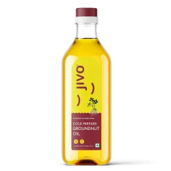 Jivo Cold Pressed Groundnut Oil 1 Litre | Unrefined Peanut Oil for Cooking & Deep Frying | Chemical-Free Ground Nut Oil | Vitamin A & D Fortified | Mungfali Oil