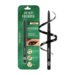 Just Herbs Naynam Day Long kohl Kajal Smudge-Proof Sweet Almond Oil & Vitamin E (Deep Black, 0.35 g)
