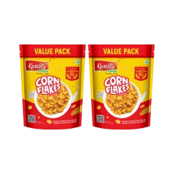 Kwality Corn Flakes, Natural Source of Vitamins, Iron & Proteins, Breakfast Cereal Pouch (2 x 0.5 kg)