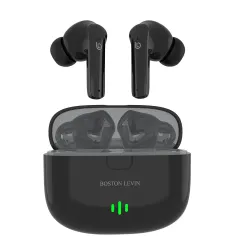 Levin Stormbuds TWS Quad Mic Ai Enc in Ear Earbuds with Bt 5.3, Dual-Ear Calling,Type-C Charging,Ipx5,13Mm Drivers,Playtime Upto 32H,50Ms Low Latancy,Fully Touch Control in Ear Earbuds