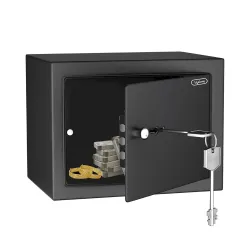 Lifelong 8.6L Home Safe Locker with Key | Security Box for Home & Office | Strong Metal Safe - 5 mm Thick Door | Personal Locker for Cash, Jewellry & Documents (LLHSM01, Black)
