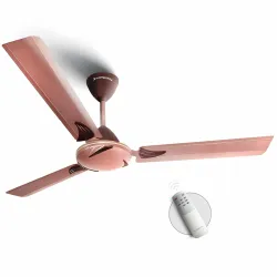 Longway Creta P1 1200 mm / 48 inch Remote Controlled 3 Blade Anti-Dust Decorative Star Rated Ceiling Fan (Rusty Brown, Pack of 1)